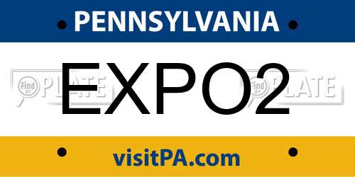 EXPO2 Pennsylvania License Plate