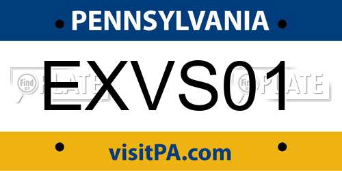 EXVS01 Pennsylvania License Plate