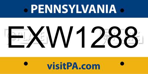 EXW1288 Pennsylvania License Plate