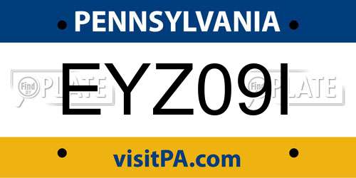EYZ09I Pennsylvania License Plate