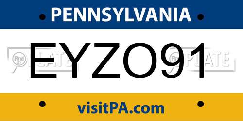 EYZO91 Pennsylvania License Plate