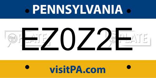 EZ0Z2E Pennsylvania License Plate