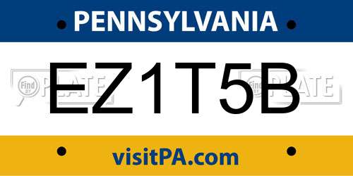 EZ1T5B Pennsylvania License Plate
