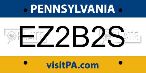 EZ2B2S Pennsylvania License Plate