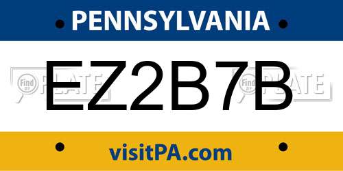 EZ2B7B Pennsylvania License Plate