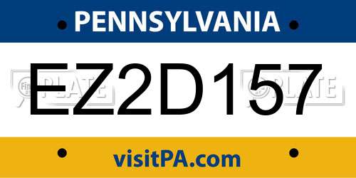 EZ2D157 Pennsylvania License Plate