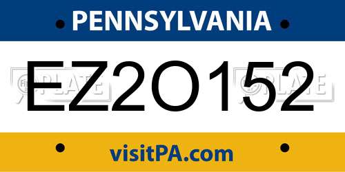 EZ2O152 Pennsylvania License Plate