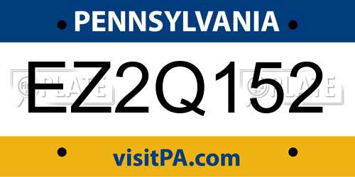 EZ2Q152 Pennsylvania License Plate