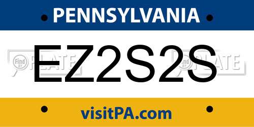 EZ2S2S Pennsylvania License Plate
