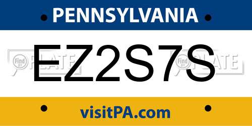 EZ2S7S Pennsylvania License Plate
