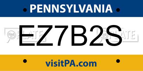 EZ7B2S Pennsylvania License Plate
