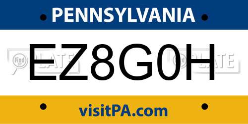 EZ8G0H Pennsylvania License Plate