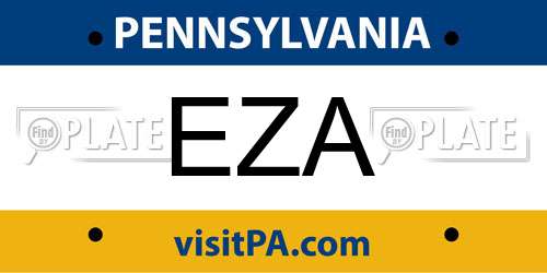 EZA Pennsylvania License Plate