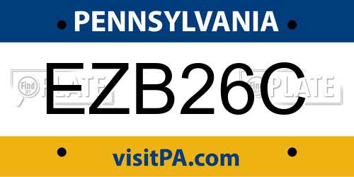 EZB26C Pennsylvania License Plate