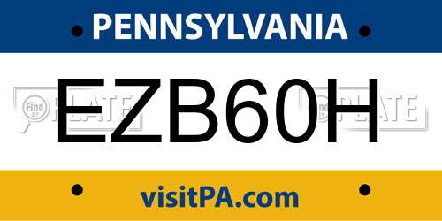 EZB60H Pennsylvania License Plate