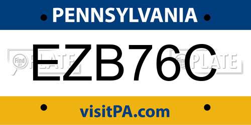EZB76C Pennsylvania License Plate