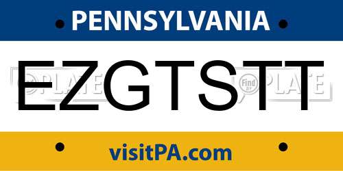 EZGTSTT Pennsylvania License Plate