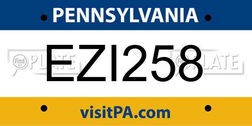 EZI258 Pennsylvania License Plate