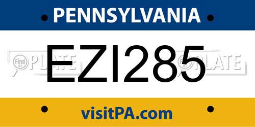 EZI285 Pennsylvania License Plate