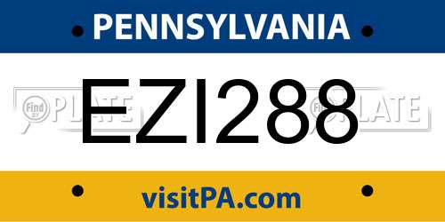 EZI288 Pennsylvania License Plate