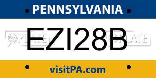 EZI28B Pennsylvania License Plate