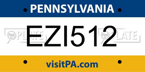 EZI512 Pennsylvania License Plate