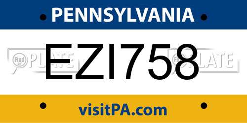 EZI758 Pennsylvania License Plate