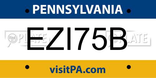 EZI75B Pennsylvania License Plate