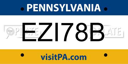 EZI78B Pennsylvania License Plate