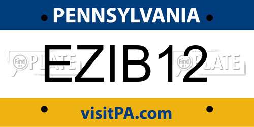 EZIB12 Pennsylvania License Plate