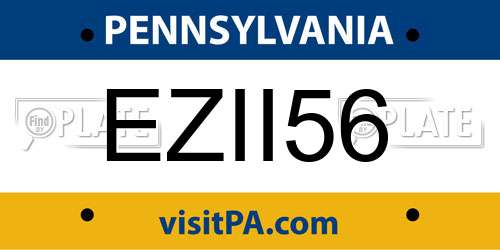 EZII56 Pennsylvania License Plate