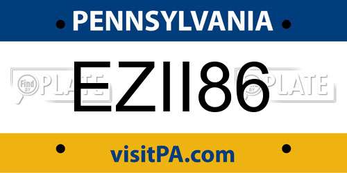 EZII86 Pennsylvania License Plate