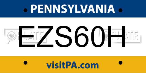 EZS60H Pennsylvania License Plate