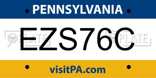 EZS76C Pennsylvania License Plate