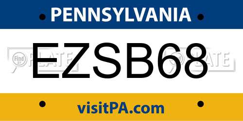 EZSB68 Pennsylvania License Plate