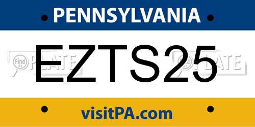 EZTS25 Pennsylvania License Plate