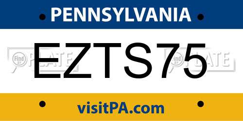 EZTS75 Pennsylvania License Plate