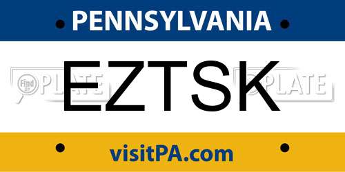 EZTSK Pennsylvania License Plate