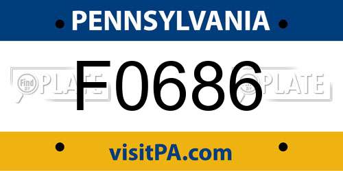 F0686 Pennsylvania License Plate
