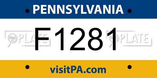 F1281 Pennsylvania License Plate