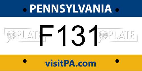 F131 Pennsylvania License Plate