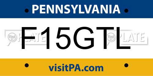 F15GTL Pennsylvania License Plate
