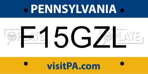 F15GZL Pennsylvania License Plate