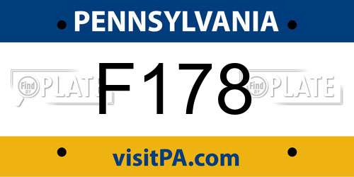 F178 Pennsylvania License Plate