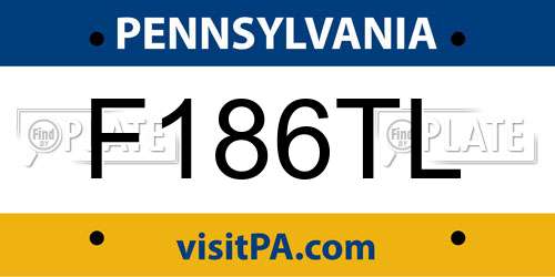 F186TL Pennsylvania License Plate