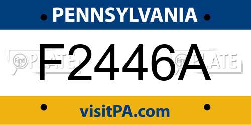 F2446A Pennsylvania License Plate