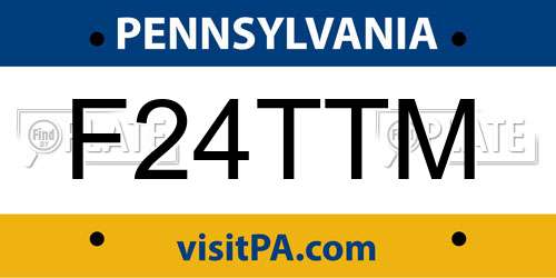 F24TTM Pennsylvania License Plate