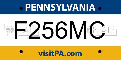 F256MC Pennsylvania License Plate