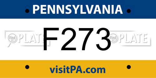F273 Pennsylvania License Plate
