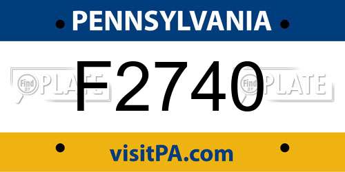F2740 Pennsylvania License Plate